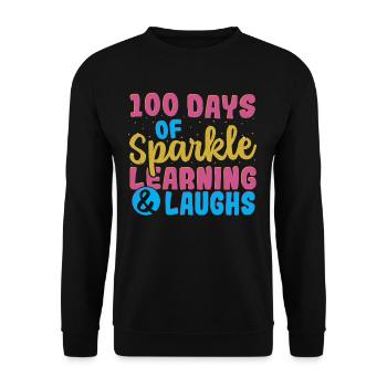 100 Days Of Sparkle Learning & Laughs 100 Days of - Unisex Sweatshirt - black - Front - Alina (178cm) & Michal (187cm)