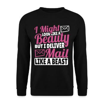 Vous ressemblez à une beauté et portez le - Sweat-shirt Unisexe - noir - Devant - Alina (178cm) & Michal (187cm)