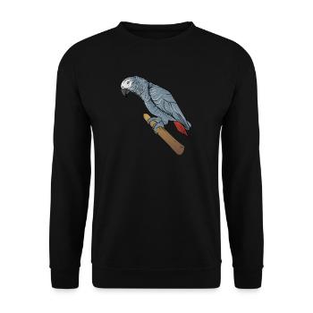 Motif de perroquet gris I pour porte-oiseau - Sweat-shirt Unisexe - noir - Devant - Alina (178cm) & Michal (187cm)