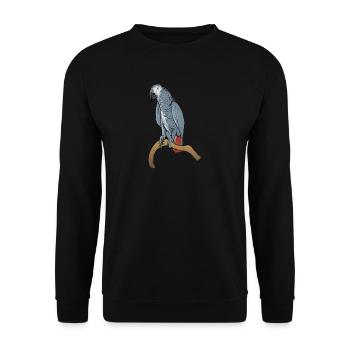 Motif de perroquet gris I pour porte-oiseau - Sweat-shirt Unisexe - noir - Devant - Alina (178cm) & Michal (187cm)