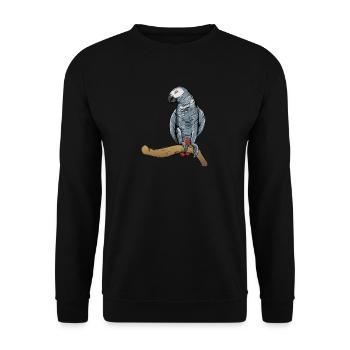 Motif de perroquet gris I pour porte-oiseau - Sweat-shirt Unisexe - noir - Devant - Alina (178cm) & Michal (187cm)