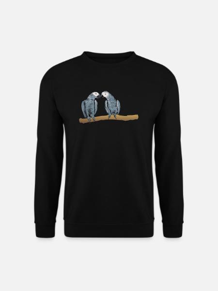 Graupapagei I Papagei Motiv für Vogel Halter - Unisex Pullover - Schwarz