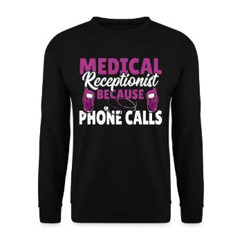 Réceptionniste médicale Appels téléphoniques Weil - Sweat-shirt Unisexe - noir - Devant - Alina (178cm) & Michal (187cm)