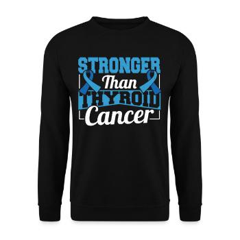 Stronger Than Thyroid Cancer Awareness - Unisex Sweatshirt - black - Front - Alina (178cm) & Michal (187cm)