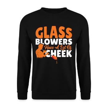 Glassblowers Have A Lot Of Cheek Glassblowing - Unisex Sweatshirt - black - Front - Alina (178cm) & Michal (187cm)