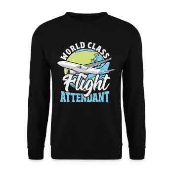 Weltklasse Flugbegleiterin Aviation - Unisex Pullover - Schwarz - Vorne - Alina (178cm) & Michal (187cm)