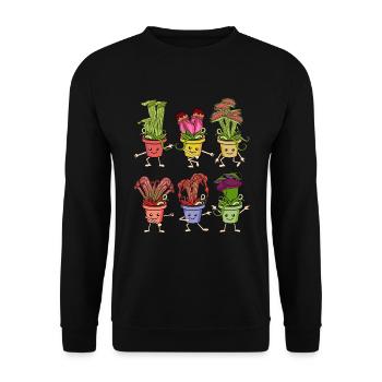 Carnivorous plants Venus flytrap - Unisex Sweatshirt - black - Front - Alina (178cm) & Michal (187cm)