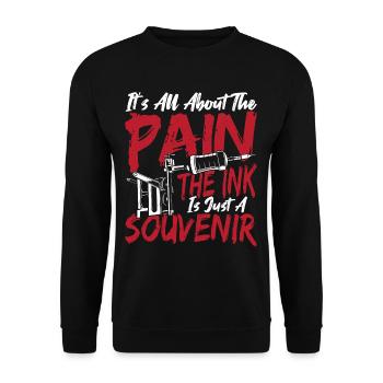 It's All About The Pain Tattooist Tat Lover Tattoo - Unisex Sweatshirt - black - Front - Alina (178cm) & Michal (187cm)