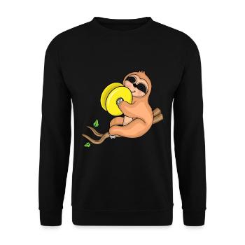 Faultier Musik Becken Instrument Orchester Kinder - Unisex Pullover - Schwarz - Vorne - Alina (178cm) & Michal (187cm)