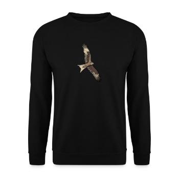 Rotmilan I Greifvogel Beizjagd Motiv für Falkner - Unisex Pullover - Schwarz - Vorne - Alina (178cm) & Michal (187cm)