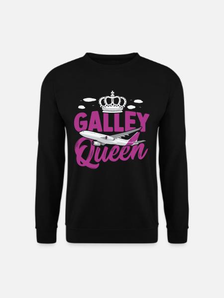 Galley Queen Flight Attendant Aviation - Unisex Sweatshirt - black