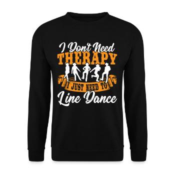 Ich brauche keine Therapie, ich muss nur Line - Unisex Pullover - Schwarz - Vorne - Alina (178cm) & Michal (187cm)