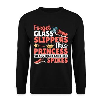 This Princess Wears Track and Field Spikes - Unisex Sweatshirt - black - Front - Alina (178cm) & Michal (187cm)