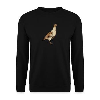 Rebhuhn I Hühnervögel Niederwild Motiv für Jäger - Unisex Pullover - Schwarz - Vorne - Alina (178cm) & Michal (187cm)