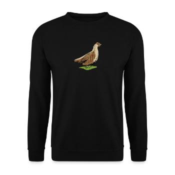 Rebhuhn I Hühnervögel Niederwild Motiv für Jäger - Unisex Pullover - Schwarz - Vorne - Alina (178cm) & Michal (187cm)