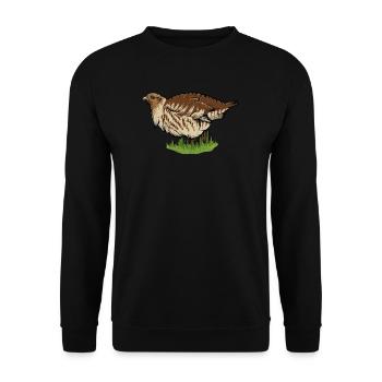 Partridge I Chicken Birds Small Game Motif for Hunters - Unisex Sweatshirt - black - Front - Alina (178cm) & Michal (187cm)
