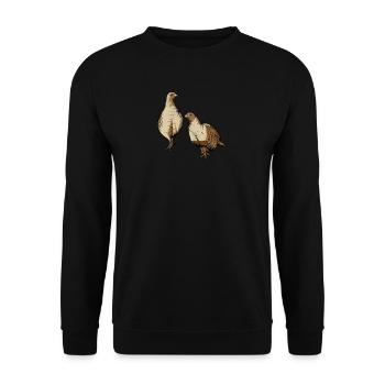 Partridge I Chicken Birds Small Game Motif for Hunters - Unisex Sweatshirt - black - Front - Alina (178cm) & Michal (187cm)
