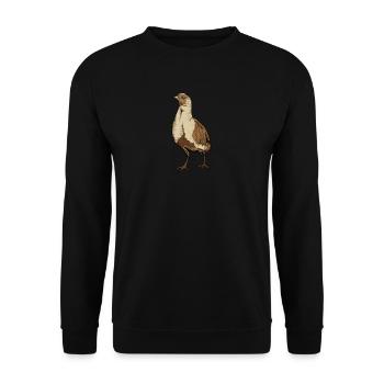 Rebhuhn I Hühnervögel Niederwild Motiv für Jäger - Unisex Pullover - Schwarz - Vorne - Alina (178cm) & Michal (187cm)