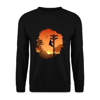 Cable Installer Gift Men Cable Installer - Unisex Sweatshirt - black - Front - Alina (178cm) & Michal (187cm)