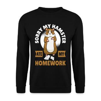 Sorry My Hamster Ate My Homework Hamster Owner - Unisex Sweatshirt - black - Front - Alina (178cm) & Michal (187cm)
