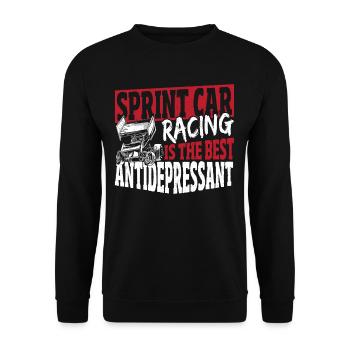 Sprint Car Racing est le meilleur antidépresseur - Sweat-shirt Unisexe - noir - Devant - Alina (178cm) & Michal (187cm)