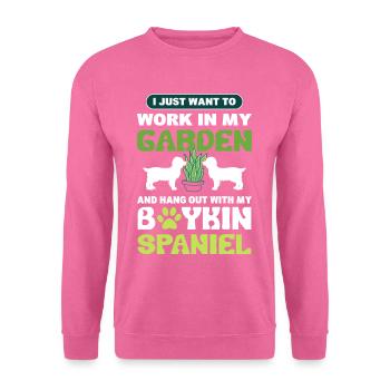 In meinem Garten arbeiten und mit meinem Boykin - Unisex Pullover - Pink - Vorne