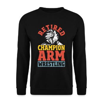 Retired Champion Arm Wrestling Arm Wrestler - Unisex Sweatshirt - black - Front - Alina (178cm) & Michal (187cm)