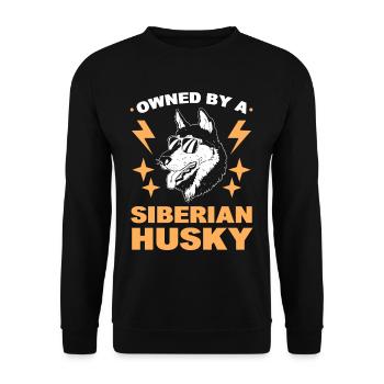 Owned By A Siberian Husky Siberian Sled Dog Owner - Unisex Sweatshirt - black - Front - Alina (178cm) & Michal (187cm)