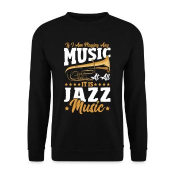 Wenn ich überhaupt Musik spiele, dann ist es - Unisex Pullover - Schwarz - Vorne - Alina (178cm) & Michal (187cm)
