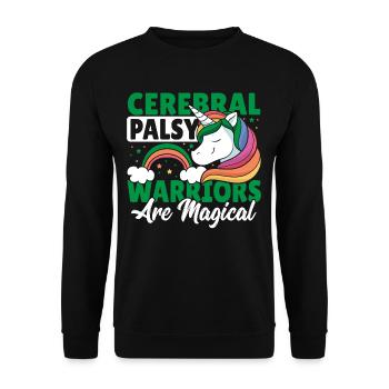 Cerebral Palsy Warriors Are Magical Cerebral - Unisex Sweatshirt - black - Front - Alina (178cm) & Michal (187cm)