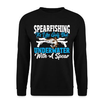 Speerfischen Es ist wie Golf, aber unter Wasser - Unisex Pullover - Schwarz - Vorne - Alina (178cm) & Michal (187cm)