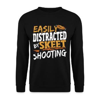 Easily Distracted By Skeet Shooting Clay Target - Unisex Sweatshirt - black - Front - Alina (178cm) & Michal (187cm)