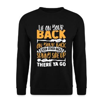 Allongé sur le dos, le soleil sur le visage - Sweat-shirt Unisexe - noir - Devant - Alina (178cm) & Michal (187cm)