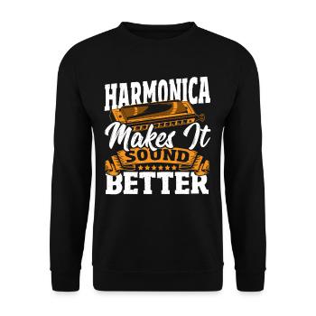 L’harmonica le rend meilleur son - Sweat-shirt Unisexe - noir - Devant - Alina (178cm) & Michal (187cm)