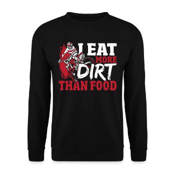 Je mange plus de saleté que de nourriture Motocross Dirt Bike - Sweat-shirt Unisexe - noir - Devant - Alina (178cm) & Michal (187cm)