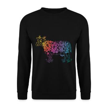 Artful Cow Gift Femmes Vache de ferme - Sweat-shirt Unisexe - noir - Devant - Alina (178cm) & Michal (187cm)