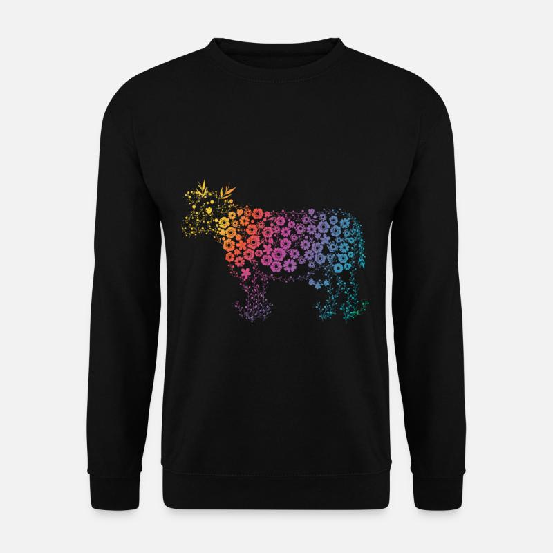 Kunstvolle Kuh Geschenk Frauen Bauernhof Kuh - Unisex Pullover - Schwarz