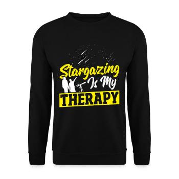 Stargazing Is My Therapy Astronomy Stargazer - Unisex Sweatshirt - black - Front - Alina (178cm) & Michal (187cm)