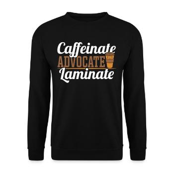 Caffeinate Advocate Laminat Sonderschullehrer SPED - Unisex Pullover - Schwarz - Vorne - Alina (178cm) & Michal (187cm)