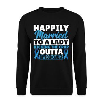 Kicking The Crap Outta Thyroid Cancer Awareness - Unisex Sweatshirt - black - Front - Alina (178cm) & Michal (187cm)