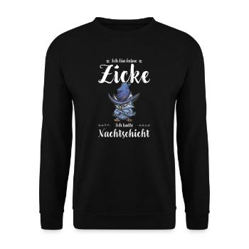 Krankenschwester I Nachteule im Nachtdienst für - Unisex Pullover - Schwarz - Vorne - Alina (178cm) & Michal (187cm)