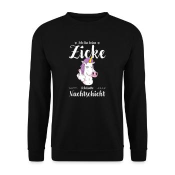 Krankenschwester I Nachteule im Nachtdienst für - Unisex Pullover - Schwarz - Vorne - Alina (178cm) & Michal (187cm)
