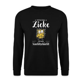 Krankenschwester I Nachteule im Nachtdienst für - Unisex Pullover - Schwarz - Vorne - Alina (178cm) & Michal (187cm)