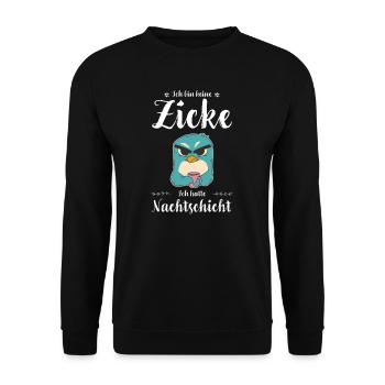 Krankenschwester I Nachteule im Nachtdienst für - Unisex Pullover - Schwarz - Vorne - Alina (178cm) & Michal (187cm)