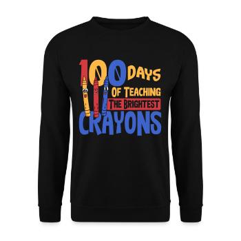 100 Tage Unterricht mit den hellsten Buntstiften - Unisex Pullover - Schwarz - Vorne - Alina (178cm) & Michal (187cm)