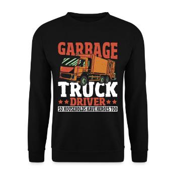 Conducteurs de camions à ordures : voici comment les ménages ont des héros - Sweat-shirt Unisexe - noir - Devant - Alina (178cm) & Michal (187cm)