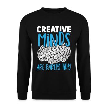 Creative Minds Are Rarely Tidy Neuroscience - Unisex Sweatshirt - black - Front - Alina (178cm) & Michal (187cm)