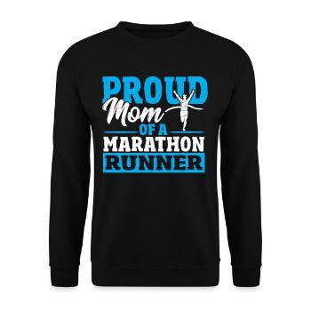 Stolze Mutter eines Marathonläufers - Unisex Pullover - Schwarz - Vorne - Alina (178cm) & Michal (187cm)