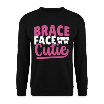 Brace Face Cutie Orthodontists Orthodontic Dental - Unisex Sweatshirt - black - Front - Alina (178cm) & Michal (187cm)