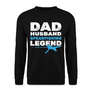Vater Ehemann Speerfischer-Legende - Unisex Pullover - Schwarz - Vorne - Alina (178cm) & Michal (187cm)
